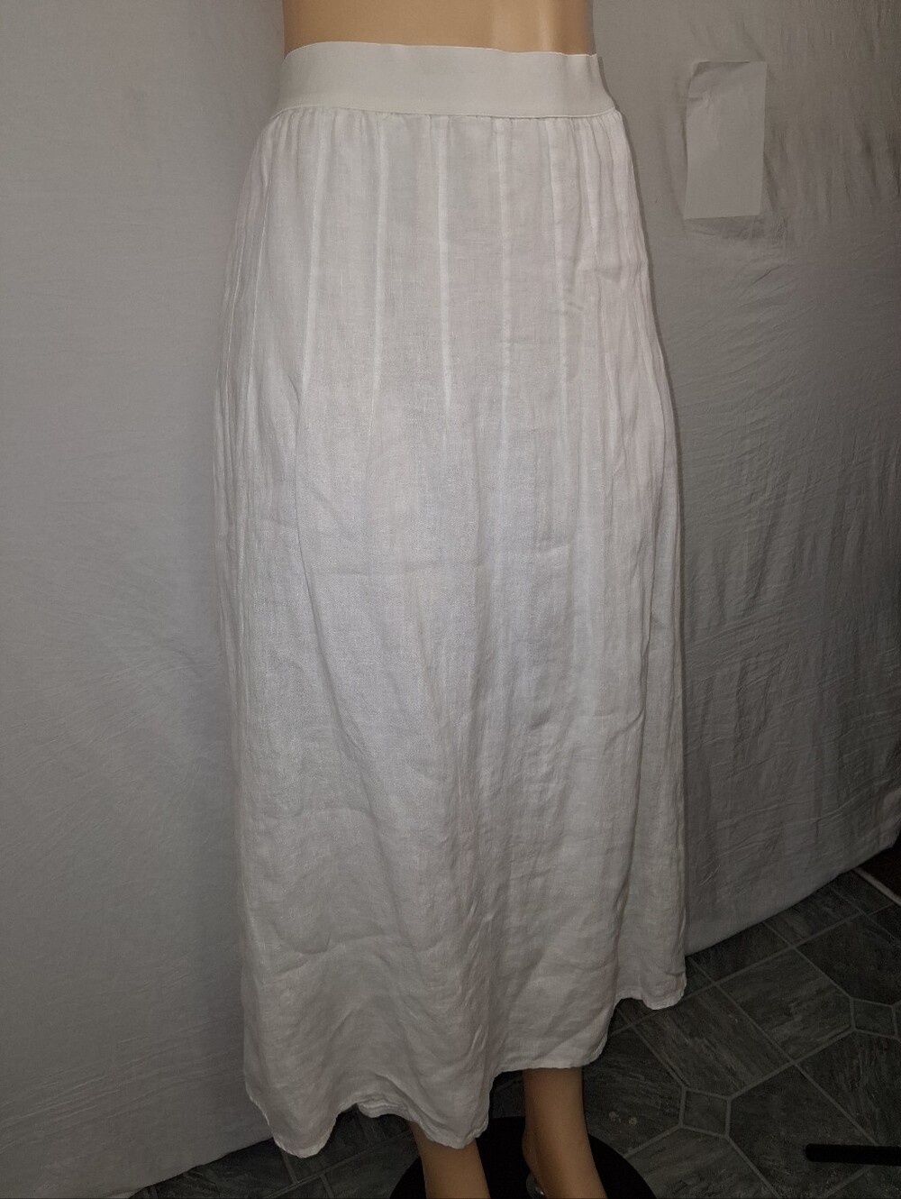 J. Jill New Women White Linen Maxi Skirt with Gathered Waist Size S - Picture 12 of 16